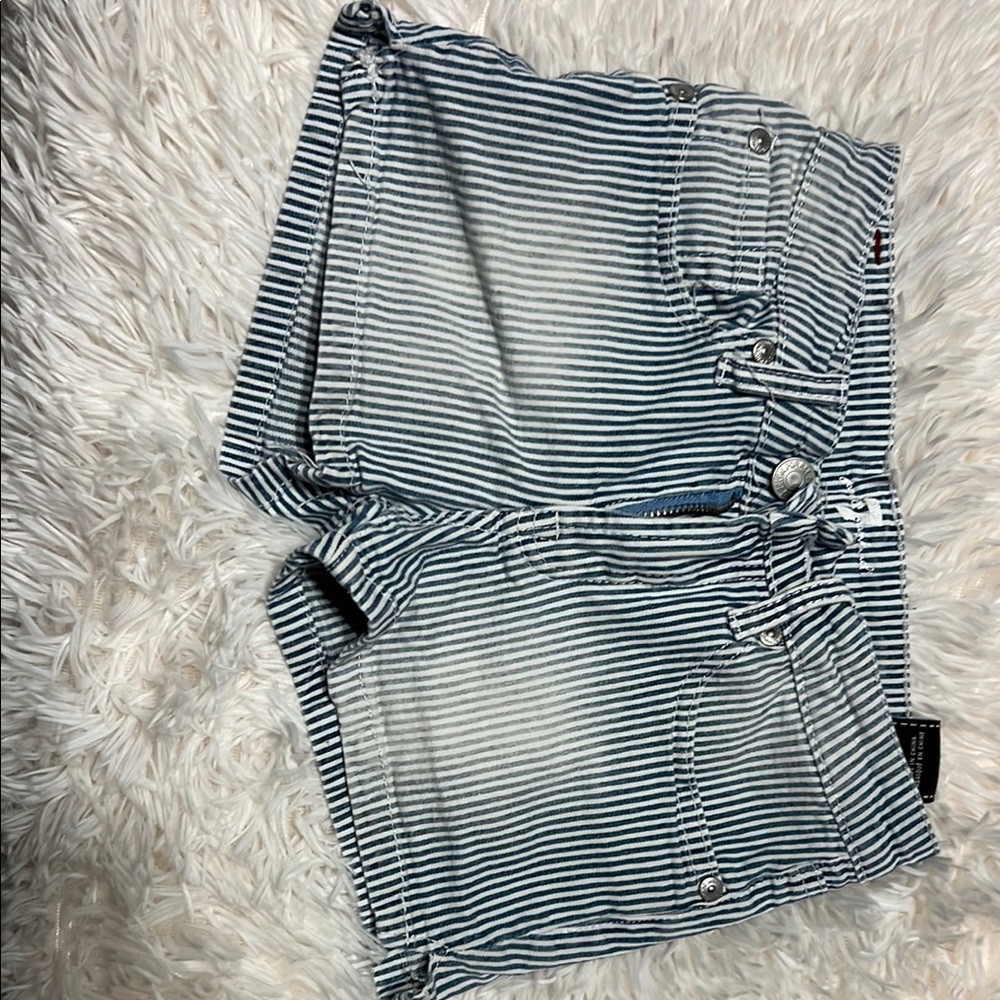7 for all man kind Striped Denim Shorts